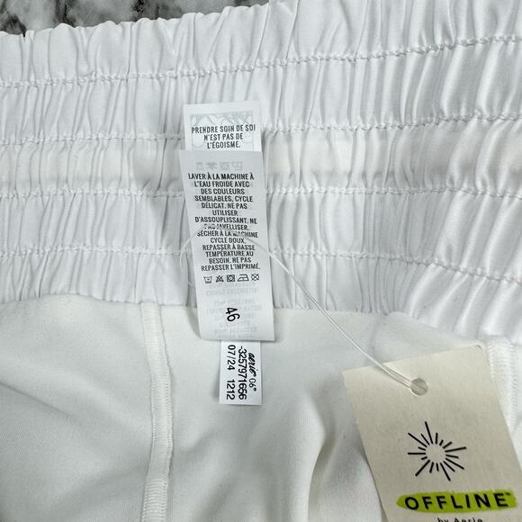 OFFLINE By Aerie 2" Hot Stuff Shorts Low Rise White 2 in 1 Size XXL Pockets - Picture 10 of 11